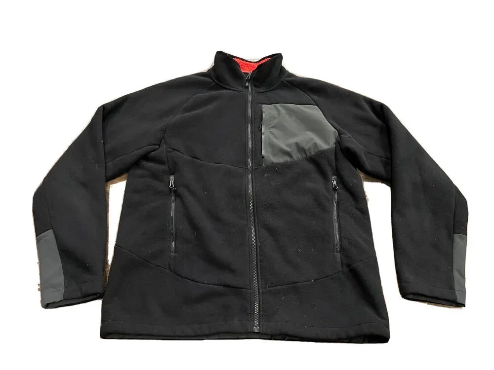 The North Face Mens Black ChImborazo Sherpa Lined Full Zip Fleece Jacket Size L